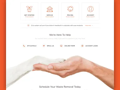 Tails to Pails :: Support caring chat contact email faq phone support ui ux web web design