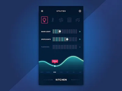 Smart Home App UI #2 app control design energy ios mobile smart smart home temperature ui ux