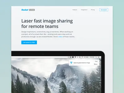 Landing page concept - project blue concept design grid landing layout product sharing ui ux website