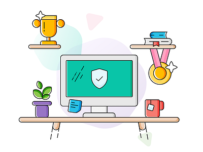 Award winning android design flat icon illustration ios mobile onboarding ui ux
