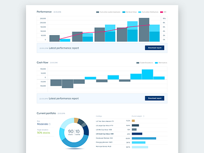 Fundrbird data visualisation blue data graph infographics