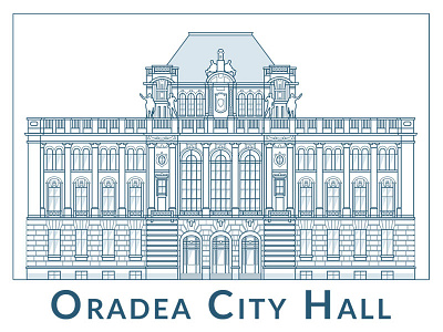 Oradea City Hall building city hall design graphic illustration oradea