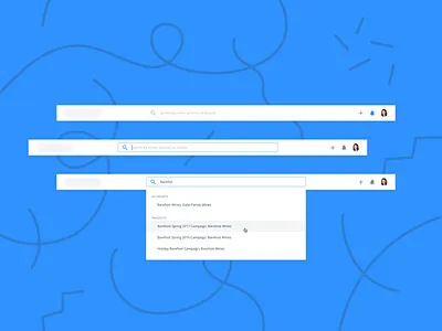 Search Time app avatar business component dropdown header nav seach ui website