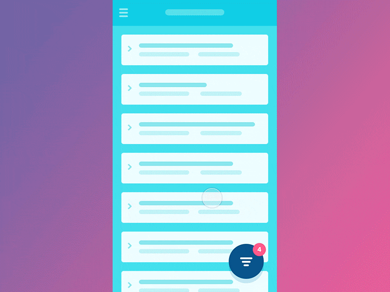 Mobile Filters Template animation app filters gif interaction ios list low fidelity mobile principle ui ux