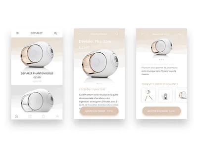 Devialet Phantom app design devialet phantom ecommerce gradient ios typography ui uiux ux vector
