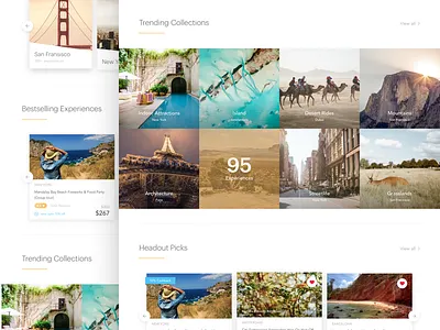 Desktop Feed Page Collections activity cards categories collections desktop experience fullscreen headout hover images landing travel