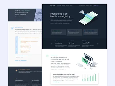 Eligible Home 2017 api clean dark dark ui design health care healthcare home illustration ui web website
