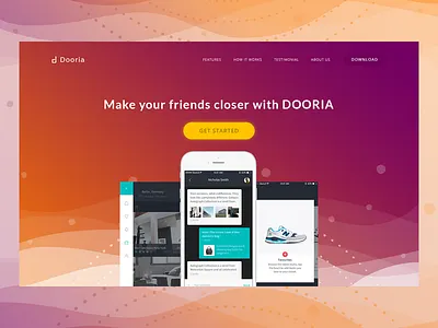 Dooria - App Landing Page Design app design clean colorful design dooria illustration ios landing page template ui ux web