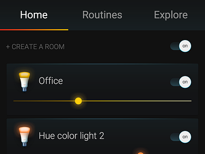 Philips Hue app redesign app redesign ui wip