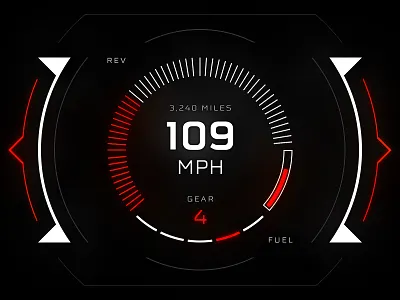 HUD UI - Speedometer car hud interface modern motorbike speedometer ui vr