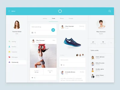 Osome community screen dashboard fitness flat graph health medical osome running simple sport ui ux