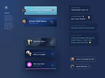 Kast Chat Events card chat chat event lightprofile live message messenger notifications poll streaming user