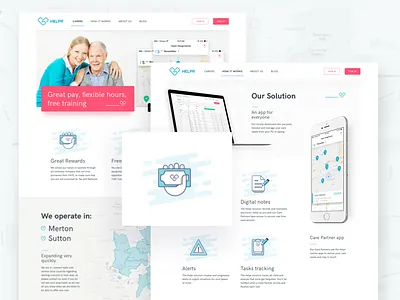 Helpr – Behance Case Study case study social care ui ux