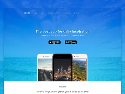 ideas Concept Website about contact download file free header landing photo pricing psd testimonials