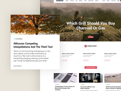 Comish Theme | Landing Page channel design grid landing page panel table theme ui ux web
