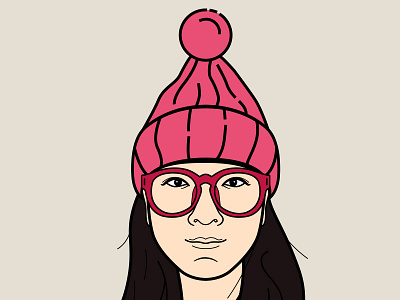 girl cap girl glasses