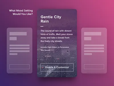 UI :: 007 - Settings ambience card customize generator modal mood noise panel settings slide sound ui