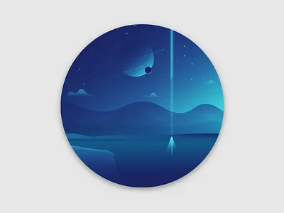 Earth in a century color gradient landscape moon mountain planet star