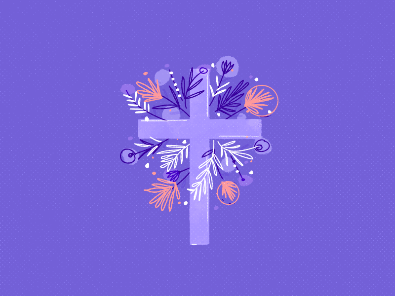 lil' lent illo christ christian cross easter flowers god holy illustration jesus lent lord spring