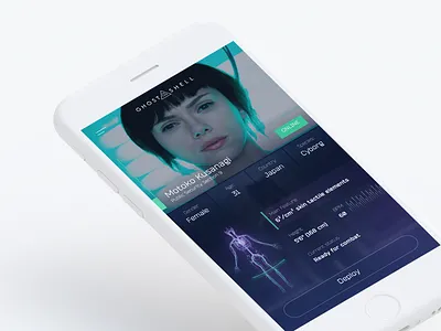 Day 006 daily dailyui flat ghost in mobile movie profile shell the ui