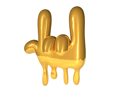 Goldenhand cinema4d gold hand metal oro
