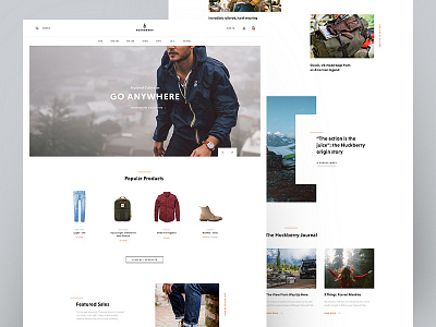 Huckberry - Landing Page clean e commerce ecommerce interface landing page minimal shop typography web website