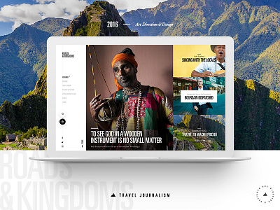 R&K Behance Case Study open white layout photography roads kingdoms travel journalism web design