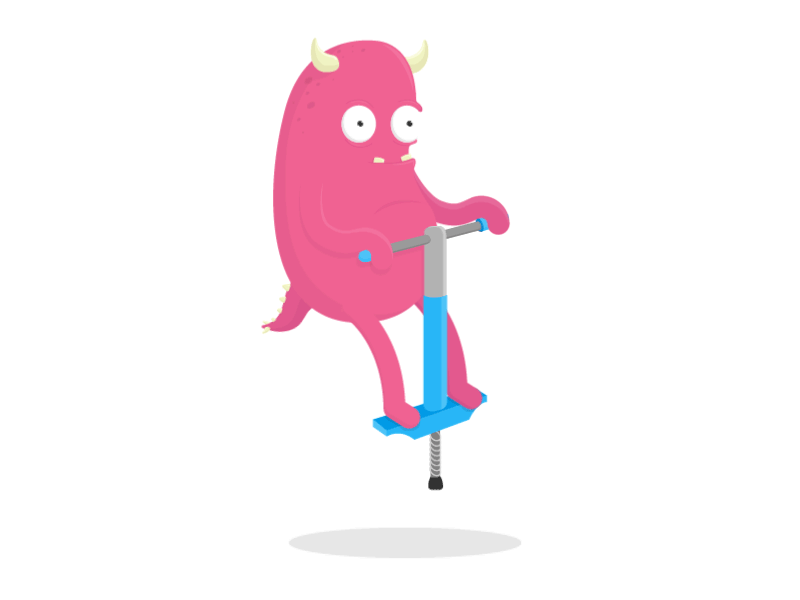 The Pogo Monster!! after effects animate animation bounce fun gif jump monster motion parallax scrolling pogo