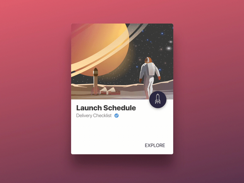 Parallax Card animate animated card gif illustration interface mars parallax space stars ui ux