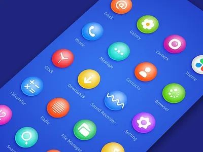 The rainbow sugar blue circle icons theme