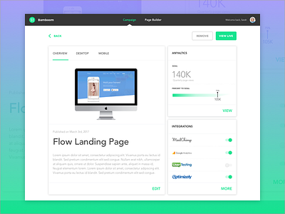 Bamboom - Single Campaign View app web