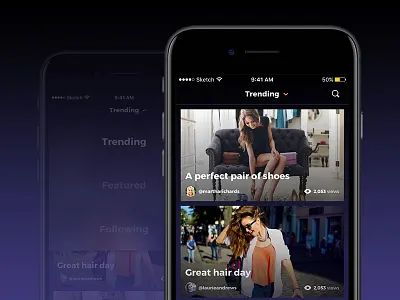Homescreen & Menu -- WIP app dark design fashion ios iphone ui userinterface
