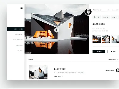 Real Estate Website Ui app clean commerce design graphic malaysia ui ux web website