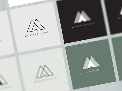 Am Design Collective Logo Variations am design collective branding graphic design green interior design logos opacity variations