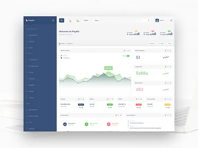PlayKit - Responsive Web App Kit #1 admin app application bootstrap charts crm dashboard kit panel ui visualization web app