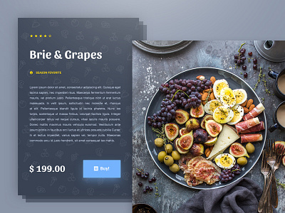Menu clean color cook flat food fruits menu ui