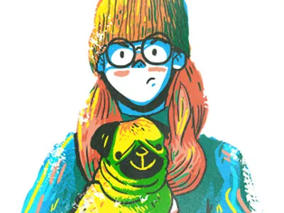 Dog Snobs character coat digital art dog drawing glasses hair illustration portrait pug texture woman