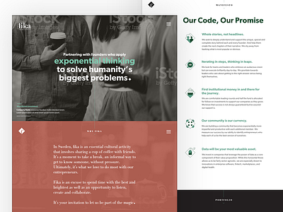 Fika Site branding business flat funding responsive sf startups tech vc venture capital website