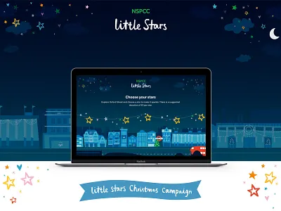 NSPCC little stars animation branding campaign charity children fundraising illustration interactive logo parallax platform responsive ui uidesign user experience userinterface ux web webdesign