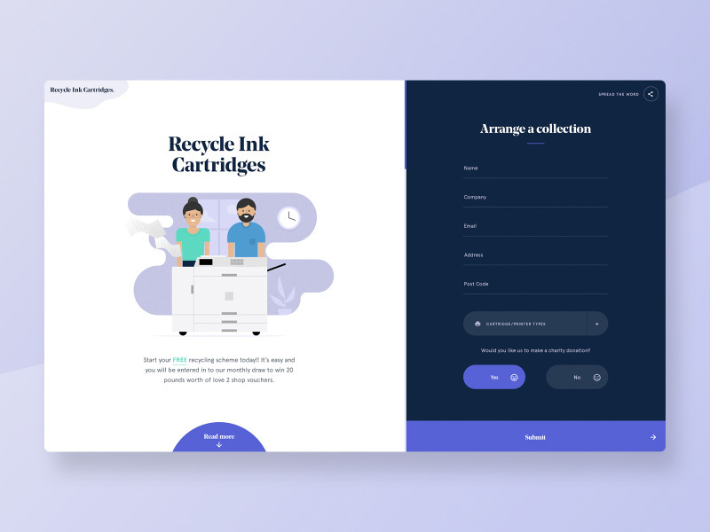 Example of Landing page
