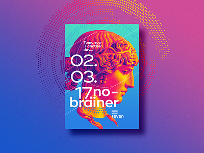 ☝ static eyes☝ #07 • No-brainer 2017 brazil colours design duotone freelance gradient portfolio poster sculpture type typography
