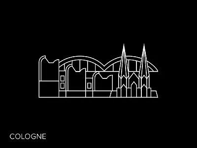 cologne icon architecture cathedral city dark germany icon illustration köln vector