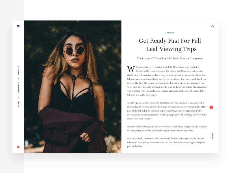 [F] Project – Article animation appearance appearing article blog eleken grid progress ui ux web