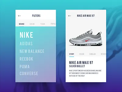 App for FootLocker airmax app buy cool footlocker menu mobile nike ui ux