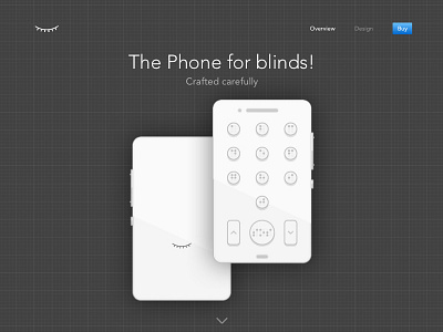 The Phone for Blinds blind braille design idea landing page phone product
