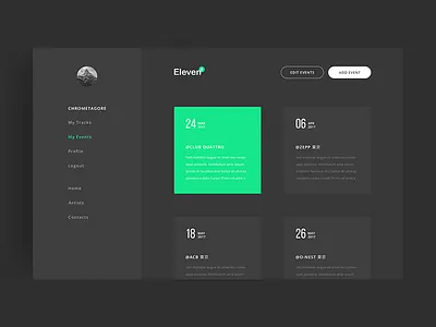 My Events MVP eleven events mvp page