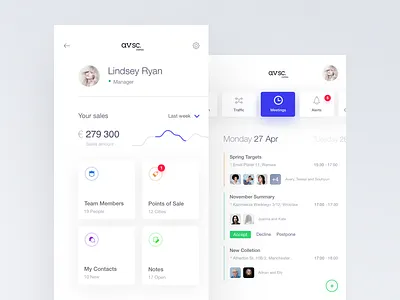 avsc. 5 app flat ios minimal mobile ui ux white