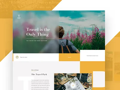 Travel Is The Only Thing branding design homepage landingpage layout re design typography ui ux webdesign website