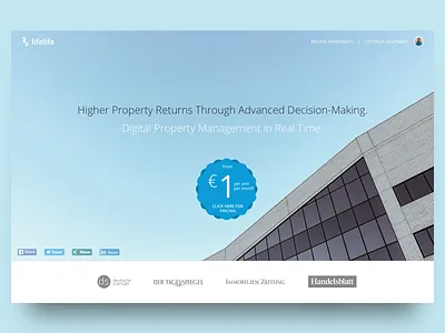 Lifelife Landing Page berlin broker landing page lifelife real estate responsive sketch startup ui ux