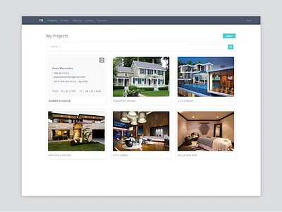 Project Management App UIs form inventory profile project ui vendors